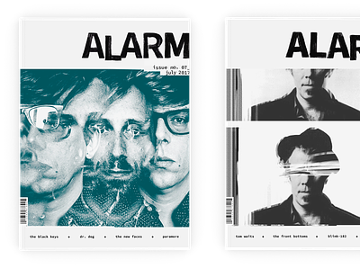 Alarm Magazine Covers black and white blackandwhite branding design editorial glitch glitchy hand drawn type handlettering masthead music rock rock and roll typography