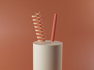 36 Days of Type _ V 36daysoftype 36daysoftype08 3d 3d design abstract blender coil geometric modeling geometric shapes illustration learning modeling orange post shapes sprial spring typography