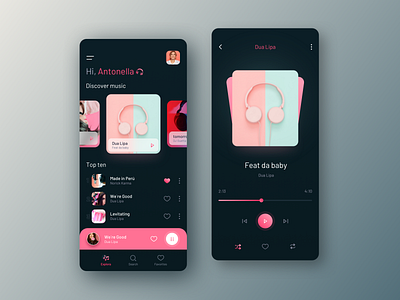 New concept of Music App - Dark app app design branding dark design inspiration music spotify ui ux ux ui ux design