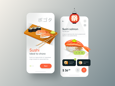 Sushi 🍣 food App - Light mode!