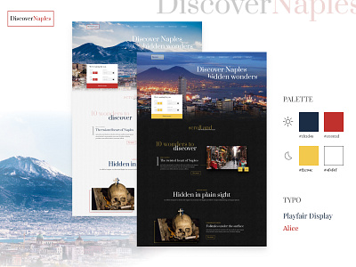 Discover Naples - Travel Landing Concept branding design landing page logo travel typography ui ux web web design