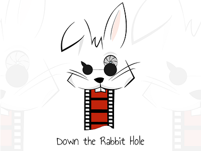 Down the Rabbit Hole - Concept Logo animal animal logo blog cartoon cartoon logo film illustration logo logo design logos movie movie logo rabbit rabbit logo vector