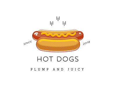 Hot Dog Logo fast food flat food logo hot dog logo logotype vector
