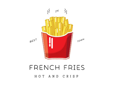 French Fries Logo crisp fast food flat frenchfries logo logotype potato