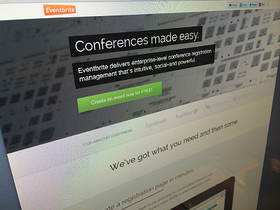 Eventbrite Conference Page clean marketing website