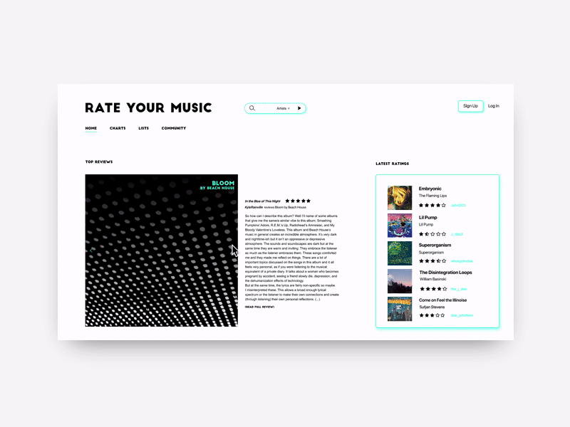 Rate Your Music Homepage