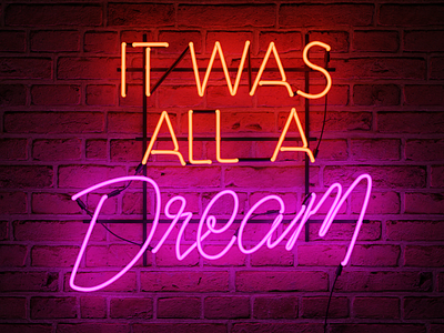 It Was All A Dream 3d bar blender bricks light modeling neon rendering wall