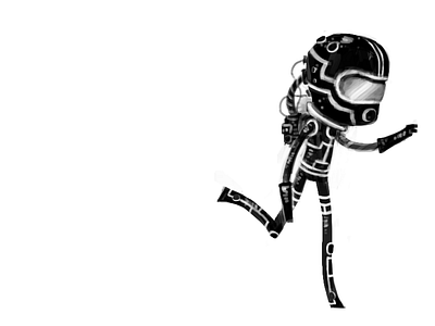 Space Psychic doodle drawing illustration scifi spacesuit