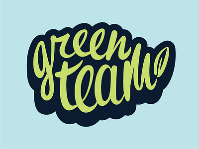 Green Team ecology green green team leaf logo script wordmark