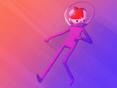 Space Cadet floating illustration space spacesuit
