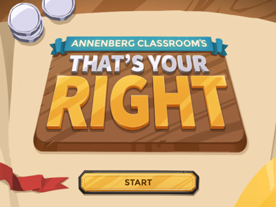 That's Your Right (title screen) civics education game history html5 learning game