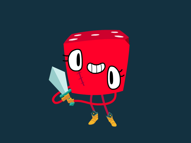 Dicey Dungeons Warrior animation character design dice game illustration warrior
