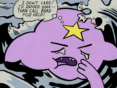 Lumpenstein adventure time art drowning girl fanart illustration lichtenstein lsp lumpy space princess parody roy lichtenstein