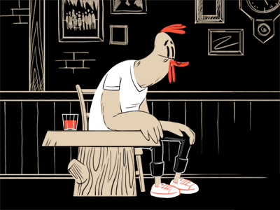 Rooster book illustration
