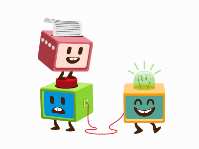 Bots 3 character illustration vector