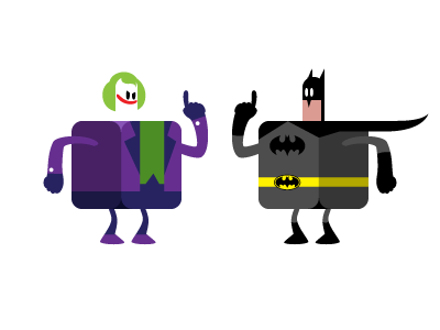 Cubes - The Dark Knight character illustration vector