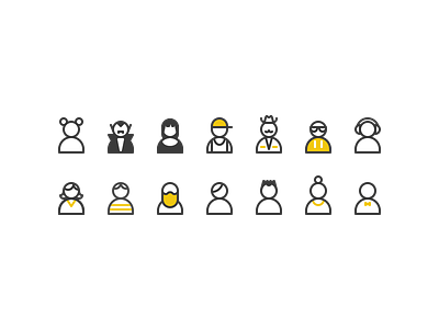 Tiny characters avatars characters illustration microsoft ms powerbi sketchapp vector