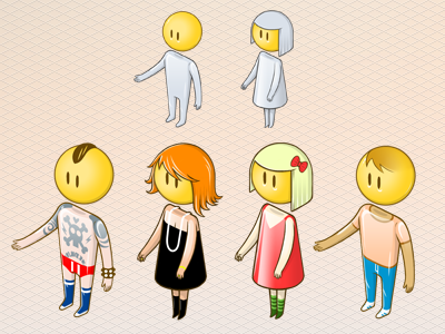 isometric avatars concept character illustration smiley