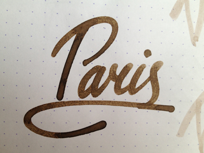 Paris calligraphy custom handwritten lettering script