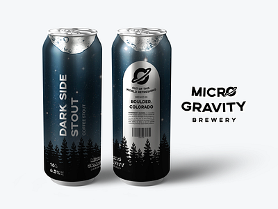 Micro Gravity Brewery | Dark Side Stout beer branding beer can beer can design beer label craft beer craftbeer design illustration packaging design