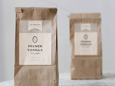 GK Organics coffee design packaging