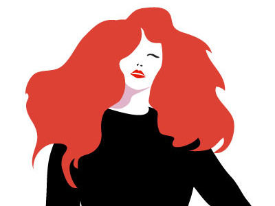 Myrtle fashion hair illustration lips red woman