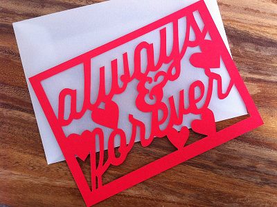 always & forever hand cut paper paper typography