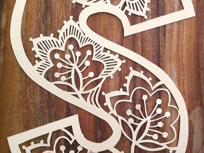 S Type hand cut paper typography