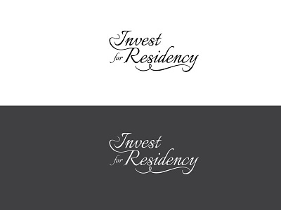 Invest for Residency Concept Logo branding cursive identity logo script typography