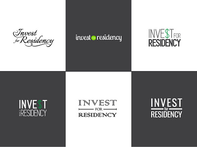 Type based logo - Invest for Residency branding cursive identity logo script typography