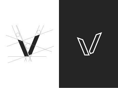 V - Unused logo design icon letter logo mark minimal process unused v