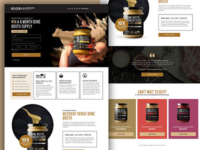 Bone Broth Landing Page beef bone marrow broth creativity design freestyle graphic design homepage landing landing page main page ui web webdesign