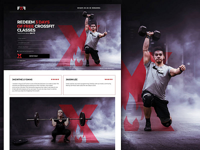 Crossfit Landing Page Design crossfit design flat graphic design landing page minimal page design typogaphy ui design web desgin