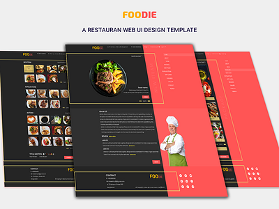 foodie restaurant web ui psd design