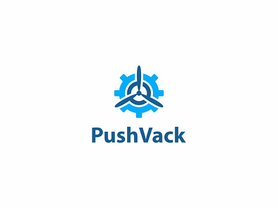 Reject Logo for PushVack branding icon lettermark logo logo design mechanic pilot plane