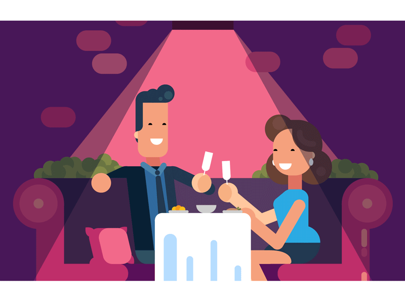 Cheers animation character cheers cin flat illustration restaurant