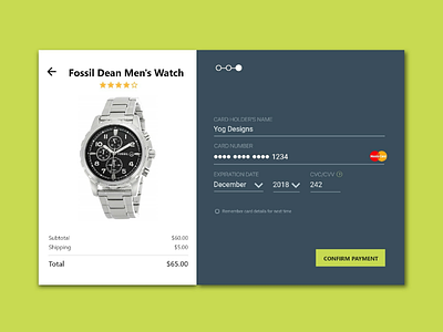 Daily UI Challenge 002 - Credit Card Checkout UI 002 challenge checkout ui credit card daily challenge daily ui e commerce product ui ui challenge watch yog designs
