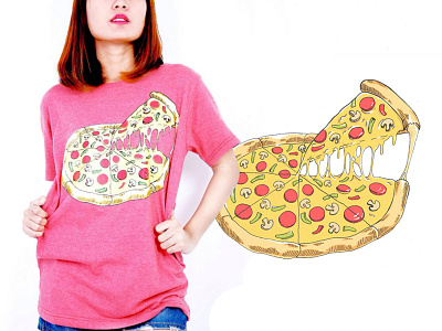 Pizza illustration for Saymerch art artwork coloring culinary delicious design digital food illustration manual pizza tees