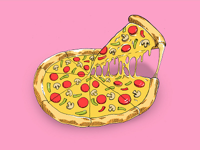 Pizza illustration for Saymerch art artwork culinary delicious design digital food illustration pizza streetwear t shirt tees