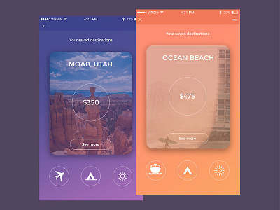 100 Days of Travel UI - 03 Carousel app card carousel interaction login minimal travel ui ux