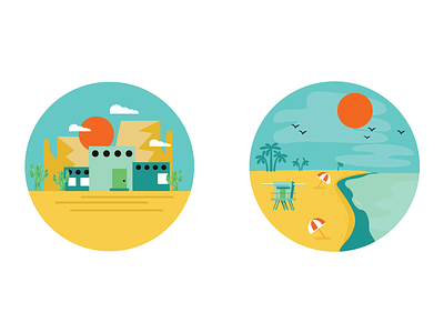 Destination illustrations - Mexico and Cancun beach cancun icon illustration mexico minimal travel vector