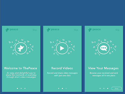 ThePeace onboarding app illustration interaction ios mobile onboarding
