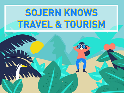 Travel and Tourism infographic colorful illustration minimal sea tourism travel tropical under the sea water whale
