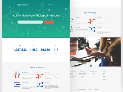 Cell Collective Landing Page biomedical branding cell dna landing page logo ui ux