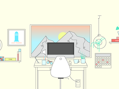 Boulder Office Header Illustration boulder colorado desk illustration office