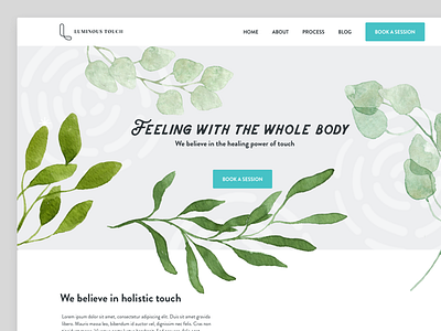 Marketing site for holistic body shop body shop floral green header hero landing page marketing responsive web website design