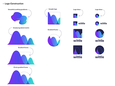 Wittle gradient logo explorations branding debt exporation gradient identity logo metric