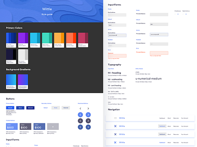 Wittle styleguide branding color palette identity styleguide ui ux wittle