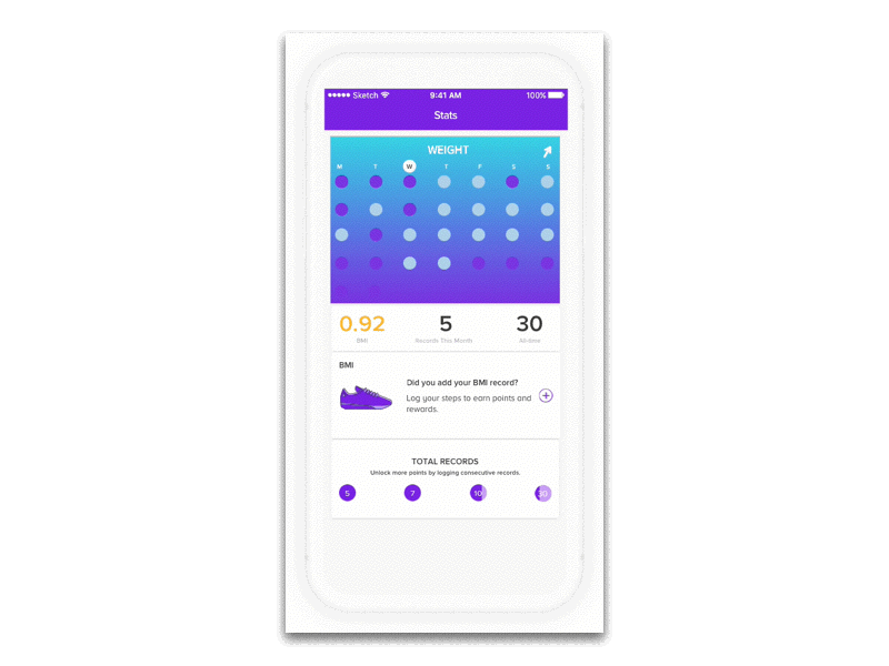 Life.io health stats dashboard health ios metrics mobile overview ui ux