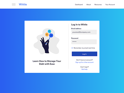 Login screen illustration financial gradient login onboarding sass ui ux